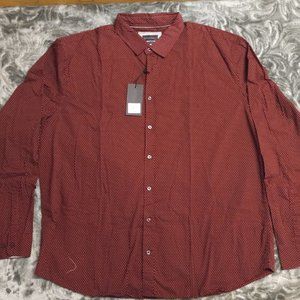 Red Men's Dress Shirt, Size 3XL